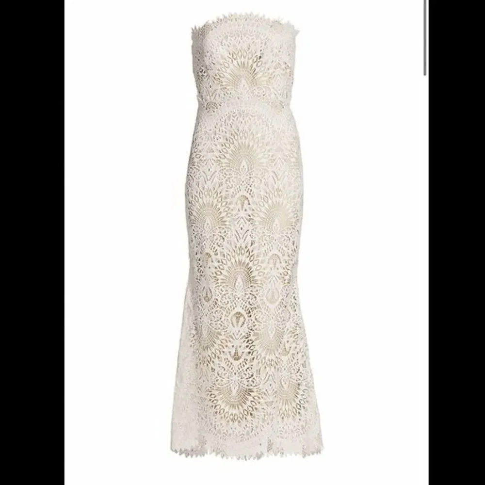 Badgley Mischka Lace Strapless Mermaid Dress - Picture 1 of 12